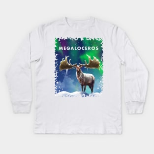 Megaloceros giganteus - Irish Elk, Giant Deer, original artwork Kids Long Sleeve T-Shirt